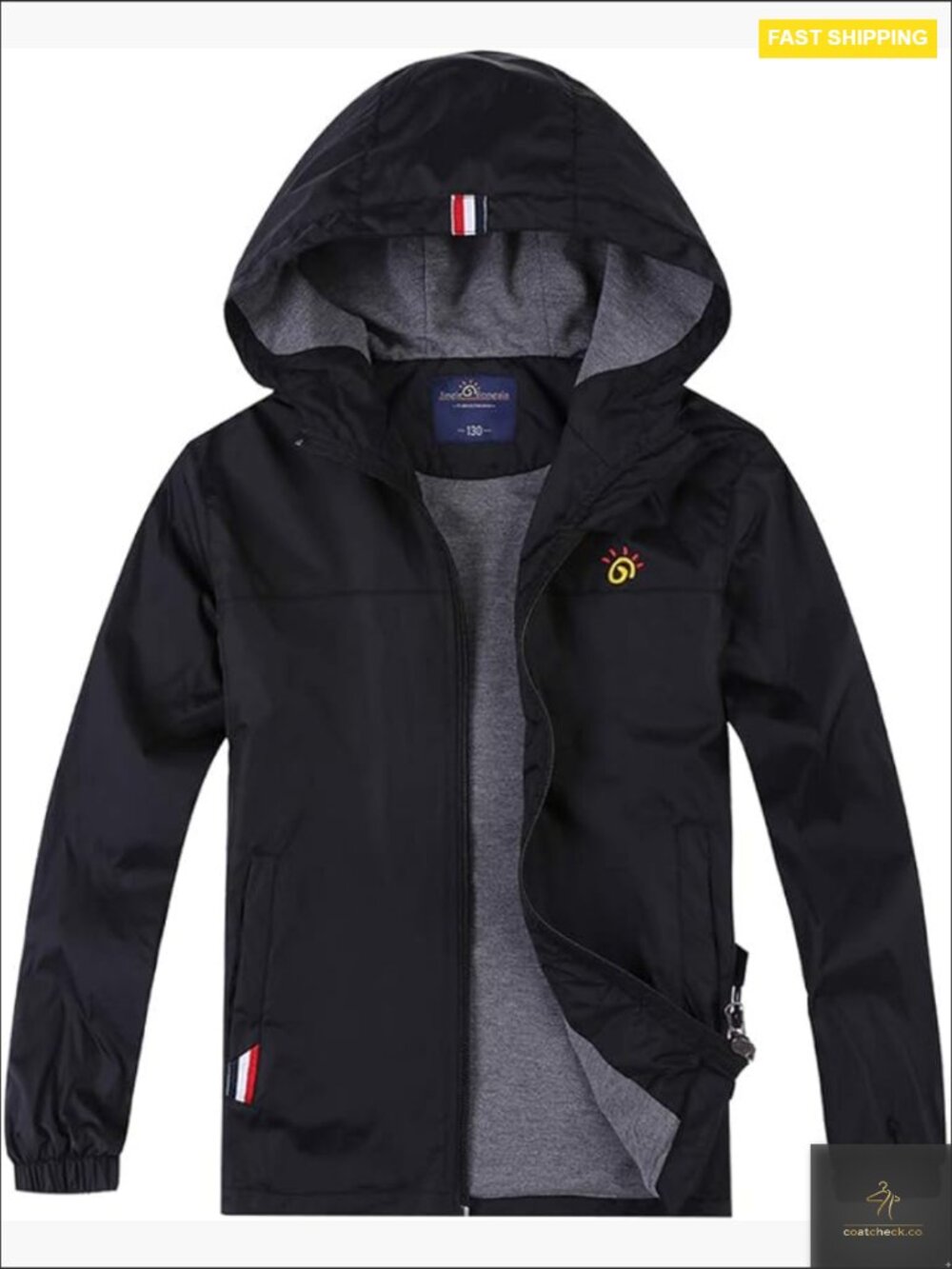 Lightweight Waterproof Hooded Rain Jacket Breathable Windbreaker Easy Fold Kids